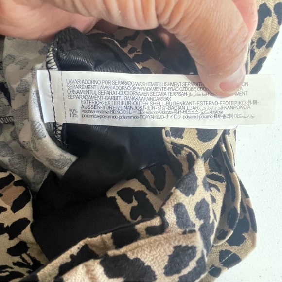 Zara High Waisted Leopard Print Belted Trousers/Pants Size M - Picture 8 of 11